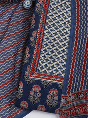 Printed Cotton Blend Unstitched Suit With Dupatta