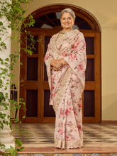 Sequin Embroidery & Printed Organza Saree