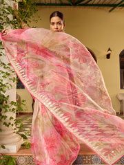 Sequin Embroidery & Printed Organza Saree
