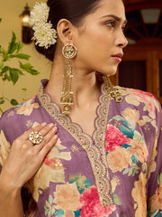 Banarasi Embroidery Kurta With Pants & Dupatta