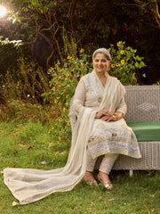 Resham Embroidered Chanderi Suit Set With Dupatta