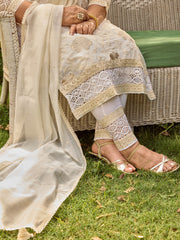 Resham Embroidered Chanderi Suit Set With Dupatta