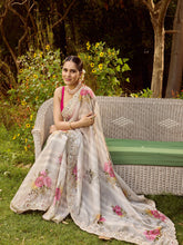 Sequin Embroidery & Printed Organza Saree
