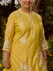 Resham Embroidered Chanderi Suit Set With Dupatta