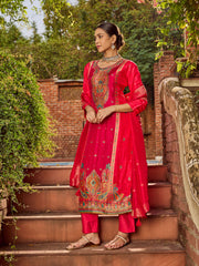 Banarasi Embroidery Kurta With Pants & Dupatta