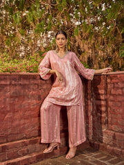 Sequins Embroidered Georgette Kurta With Palazzo