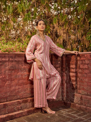 Sequins Embroidered Georgette Kurta With Palazzo