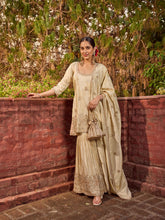 Bead Work Tissue Kurti With Sharara & Dupatta