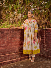Printed Cotton Blend Kurta With Pants