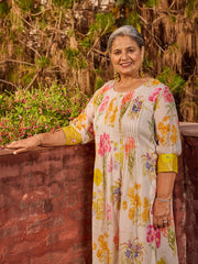 Printed Cotton Blend Kurta With Pants