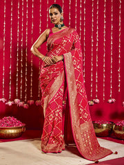Gharchola Plain Georgette Saree