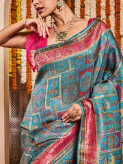 Resham Border Art Silk Saree