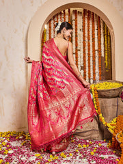 Zari Jaal Woven Satin Saree