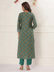 Printed Cotton Kurta With Pants