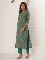 Printed Cotton Kurta With Pants