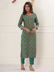 Printed Cotton Kurta With Pants
