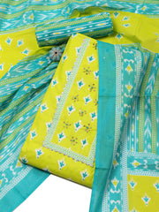 Digital Printed Cotton Blend Unstitched Suit With Dupatta