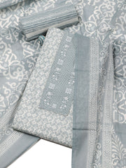 Digital Printed Cotton Blend Unstitched Suit With Dupatta