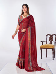 Floral Printed Georgette Saree