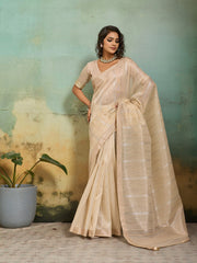 Woven Design Tissue Linen Saree