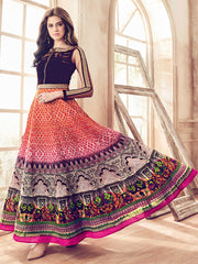 Print & Embroidary Art Silk , Semi Stitched Suit