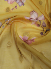 Neck Embroidery Chanderi Unstitched Suit With Dupatta