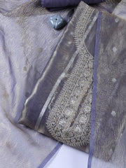 Neck Embroidered Tissue Unstitched Suit With Dupatta