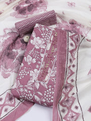 Neck Patti Cotton Blend Unstitched Suit With Dupatta
