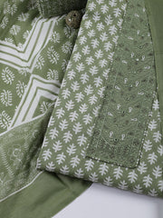 Neck Patti Cotton Blend Unstitched Suit With Dupatta