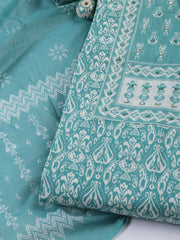 Printed Cotton Blend Unstitched Suit With Dupatta