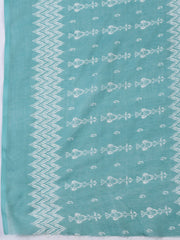 Printed Cotton Blend Unstitched Suit With Dupatta