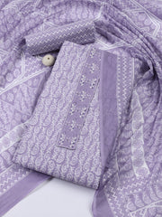 Neck Patti Cotton Blend Unstitched Suit With Dupatta