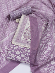 Printed Cotton Blend Unstitched Suit With Dupatta