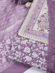 Printed Cotton Blend Unstitched Suit With Dupatta