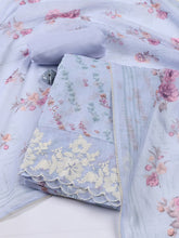 Neck Embroidered Tissue Unstitched Suit With Dupatta