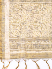 Printed Chanderi Unstitched Suit Piece With Dupatta