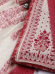 Neck Patti Cotton BlendUnstitched Suit Dupatta