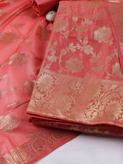 Woven Chanderi Unstitched Suit With Dupatta