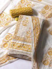 Printed Cotton Blend Unstitched Suit With Dupatta