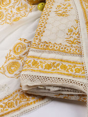 Printed Cotton Blend Unstitched Suit With Dupatta