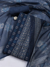 Printed Chanderi Unstitched Suit With Dupatta