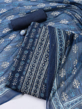 Printed Chanderi Unstitched Suit With Dupatta