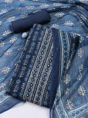 Printed Chanderi Unstitched Suit With Dupatta