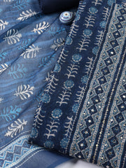 Printed Chanderi Unstitched Suit With Dupatta