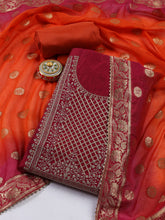 Woven Chanderi Unstitched Suit Piece With Dupatta
