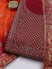 Woven Chanderi Unstitched Suit Piece With Dupatta