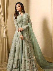 Embroidered Art Slik Semi Stitched Suit