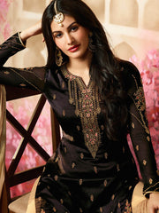 Embroidered Georgette Semi Stitched Suit