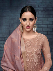 Embroidered & Sequin Work Semi Stitched Suit