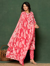Printed Cotton Blend Kurta With Pants & Dupatta